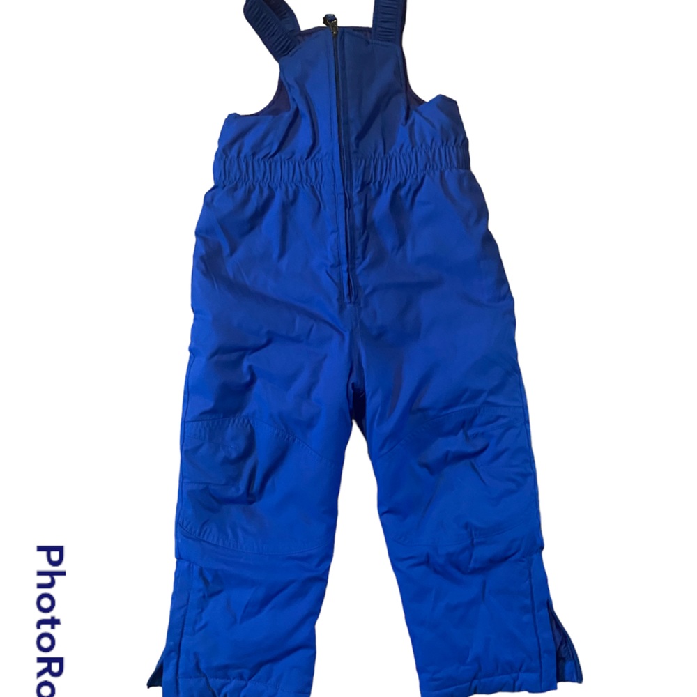 LL Bean toddler kids bib snow pants, blue, size 4T, like new condition